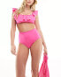 Фото #2 товара & Other Stories frill detail bikini top in pink