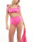 Фото #1 товара & Other Stories frill detail bikini top in pink