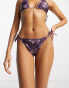 Brave Soul tie side bikini bottom in purple floral print Lila Blumenmuster, L - фото #4