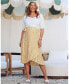 ფოტო #2 პროდუქტის Maternity Midi Skirt in Yellow Animal Print