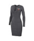 Фото #3 товара Women's Charcoal Cleveland Browns Lace Up Long Sleeve Dress