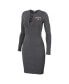 ფოტო #3 პროდუქტის Women's Charcoal Cleveland Browns Lace Up Long Sleeve Dress