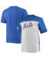Фото #1 товара Men's Royal and Heathered Gray New York Mets Big and Tall Colorblock T-shirt
