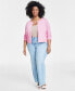 Фото #2 товара Trendy Plus Size Pointelle-Trim Cardigan, Created for Macy's