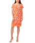 ფოტო #1 პროდუქტის Women's Printed Cap-Sleeve Round-Neck Swing Dress