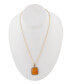 Фото #2 товара Barse sunny Genuine Bronze and Yellow Quartz Pendant on Chain Necklace