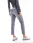 Фото #10 товара JDY high waisted straight cropped jeans in light grey