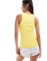 JJXX ribbed vest in yellow with smile embroidery Golden Kiwi, 2XL - EU 46 - фото #4