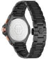 ფოტო #3 პროდუქტის Men's Chronograph Black Ion Plated Bracelet Watch 46mm