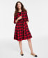 Фото #1 товара Women's Cotton Flannel Plaid Shirtdress, Created for Macy's