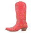 Dingo Beetle Juice Floral Embroidered Snip Toe Cowboy Womens Red Casual Boots D