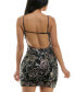 ფოტო #2 პროდუქტის Juniors' Floral Sequin Sleeveless Bodycon Dress