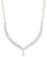 ფოტო #1 პროდუქტის Cultured Freshwater Button & Potato Pearl (5-11mm) & Cubic Zirconia Fancy Collar Necklace in Sterling Silver, 16" + 2" extender