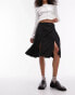 Topshop Tailored Pleat Knee Length kilt in black