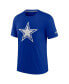 ფოტო #2 პროდუქტის Men's Royal Distressed Dallas Cowboys Playback Logo Tri-Blend T-shirt
