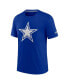 Men's Royal Distressed Dallas Cowboys Playback Logo Tri-Blend T-shirt