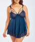 Фото #1 товара Plus Size Bristle Lace and Spandex Baby Doll