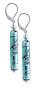 Beautiful Turquoise Love earrings with pure silver in Lampglas EPR10 pearls