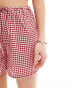 Esmee beach short co-ord in red gingham