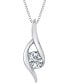 Diamond Swirl Solitaire Pendant Necklace (1/4 ct. t.w.) in 14K White Gold or 14K Yellow Gold