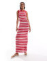 Фото #3 товара ONLY Tall maxi knit dress in red and white stripe