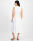 Фото #2 товара Petite Linen-Blend Belted Midi Dress, Created for Macy's