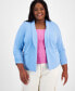 Фото #1 товара Trendy Plus Size Knit Drape-Front Blazer, Created for Macy's