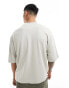 Фото #2 товара Brave Soul heavyweight oversized t-shirt in light grey