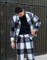 Фото #4 товара Labelrail x Isaac Hudson brushed check wide leg turn-up trousers co-ord in multi