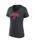Women's Heather Charcoal Wisconsin Badgers Evergreen Campus V-Neck T-shirt
