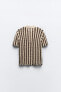 Striped knit polo shirt