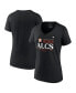 Фото #1 товара Women's Black Houston Astros 2023 Division Series Winner Locker Room V-Neck T-shirt