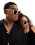 Spitfire cut eighty nine rectangle sunglasses in clear with black lens