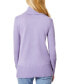 ფოტო #2 პროდუქტის Women's Contrast-Cuff Cowlneck Sweater