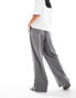 Фото #3 товара Stradivarius Petite tailored pull on trouser in grey pinstripe