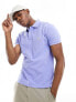 Фото #1 товара Polo Ralph Lauren icon logo pique polo slim fit in light blue