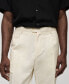 Men's Pleated Cotton Linen Trousers