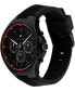 ფოტო #3 პროდუქტის Men's Quartz Multifunction Black Silicone Strap Watch 46mm