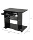 Фото #3 товара Mobile Computer Desk Office Table with Sliding Keyboard, Shelves