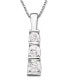 Three-Stone Diamond Pendant Necklace in 14k White Gold or 14k Yellow Gold (1/2 ct. t.w.)