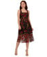 Women's Embroidered Floral Midi Dress