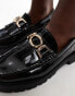 Фото #3 товара New Look chunky loafer with tassle trim in black