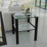 Glass Two Layer Tea Table, Small Round Table, Bedroom Corner Table, Living Room Black Side Table