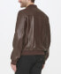 Фото #6 товара Men's Bonded Leather Varsity Jacket