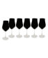 Фото #1 товара Black Water Glasses with Stem 9.5", Set of 6