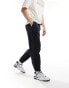 ASOS DESIGN tapered pull on linen trouser in washed navy