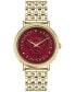 ფოტო #1 პროდუქტის Women's Swiss V-Dollar Gold Ion Plated Bracelet Watch 37mm