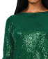 ფოტო #3 პროდუქტის Petite Sequined Bell-Sleeve Top