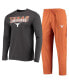 Фото #1 товара Men's Texas Orange, Heathered Charcoal Texas Longhorns Meter Long Sleeve T-shirt and Pants Sleep Set