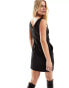 Closet London tailored pinafore mini dress with pockets in black DE 34 - фото #6